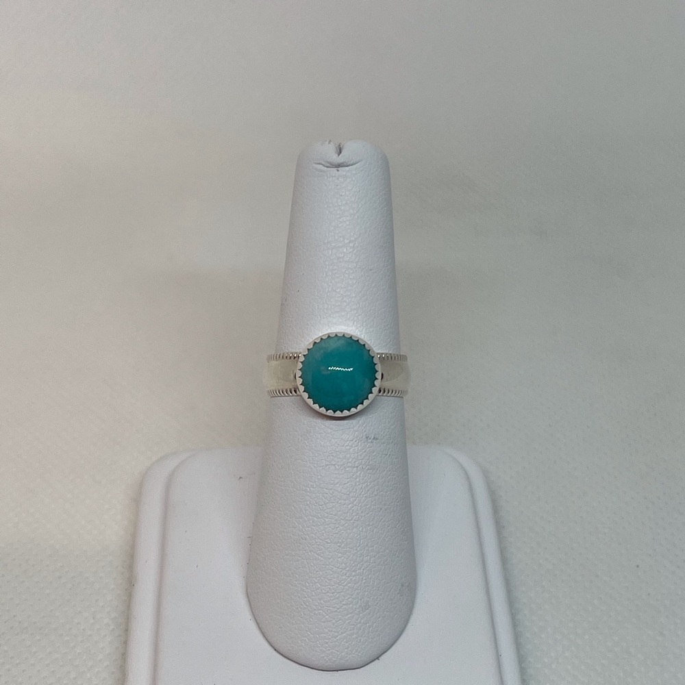 4Ct Blue Aventurine Ring Handmade